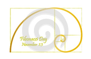 Fibonacci day, november 23, golden spiral photo