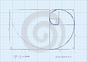 Fibonacci Sequence - Golden Spiral Sketch