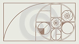 Fibonacci sequence spiral, mathematical pattern and golden ratio vector design Generative AI