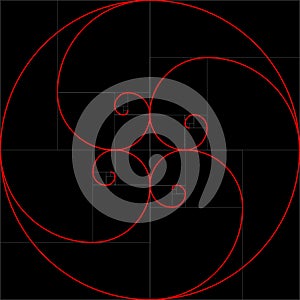 Fibonacci spiral. Golden ratio