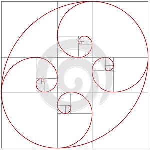 Fibonacci spiral. Golden ratio