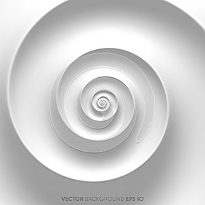 Fibonacci spiral white abstract background