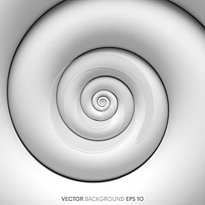 Fibonacci spiral white abstract background