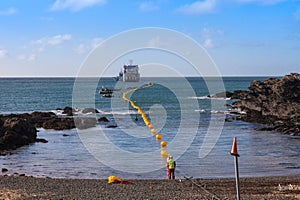 Fibre Optic cable coming ashore photo