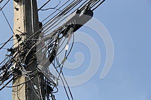 Fibre optic internet on the electric pole