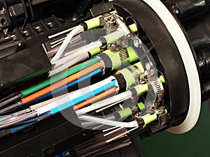 Fibre optic mass closure with cable entry ports photo