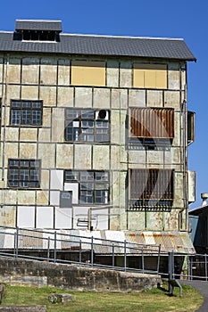 Fibro exterior of old industrial building