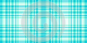 Fibrous tartan vector texture, trend fabric pattern check. Installing seamless plaid background textile in cyan and light colors