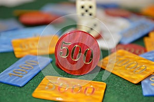 Fiches game green table casino& x27;