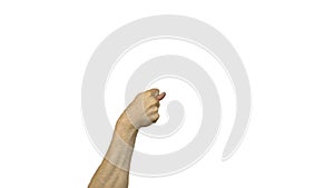 Fico gesture on white background