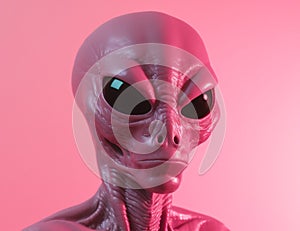 fiction fantasy pink person alien portrait illustration science beautiful face art. Generative AI.