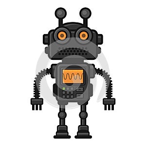 Fiction Robot on White Background. Vector