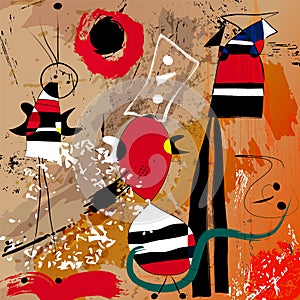 Fictional artwork modern art style