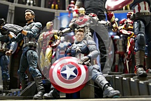 Fictional character action figure Captain America from Marvel comics