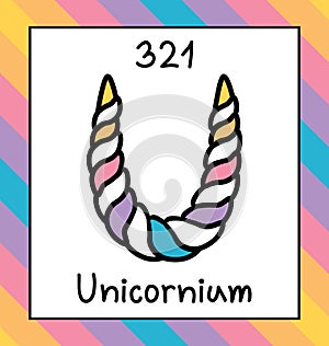 Fictional cute chemical element Unicornium unicorn horn