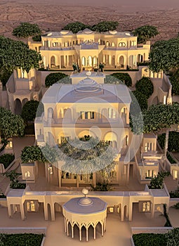 Fictional Mansion in Al Hillah, Ar Riy??, Saudi Arabia. photo