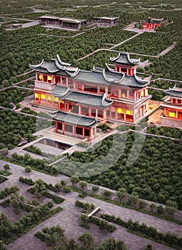 Fictional Mansion in Chifeng, Inner Mongolia, China.