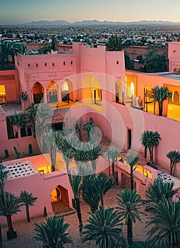 Fictional Mansion in El Kelaa des Srarhna, Marrakech-Safi, Morocco. photo