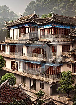 Fictional Mansion in Gulou, Fujian, China.
