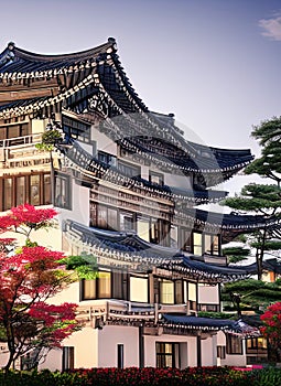 Fictional Mansion in Kyongju, Gyeongbuk, South Korea. photo