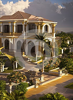 Fictional Mansion in Machala, El Oro, Ecuador. photo