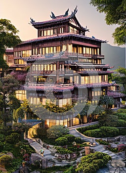 Fictional Mansion in Meishan, Sichuan, China.