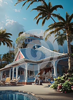 Fictional Mansion in Philipsburg, , Sint Maarten.