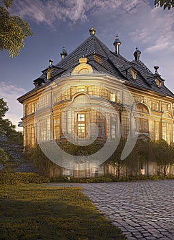Fictional Mansion in Poznan, Wielkopolskie, Poland.