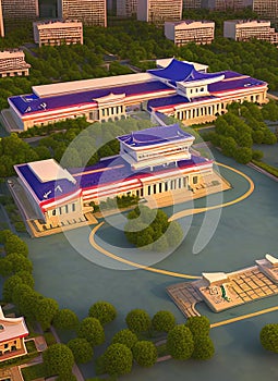 Fictional Mansion in Pyongyang, P’y?ngyang, North Korea.