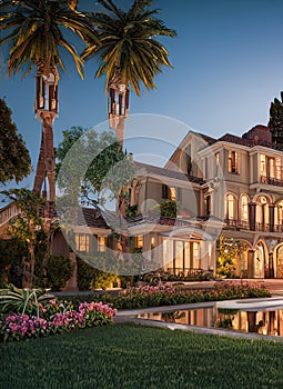Fictional Mansion in Santa Ana, California, United States. photo