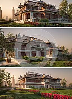 Fictional Mansion in Shijiazhuang, Hebei, China. photo