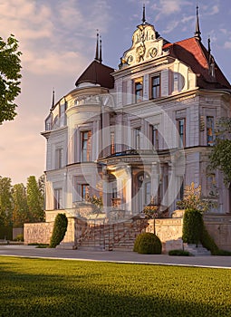 Fictional Mansion in Szczecin, Zachodniopomorskie, Poland.