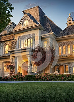 Fictional Mansion in Vaughan, Ontario, Canada. photo