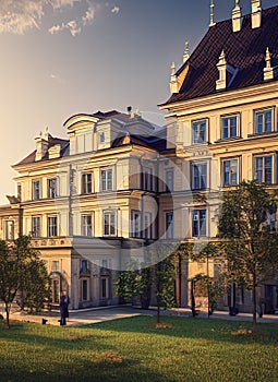 Fictional Mansion in Warsaw, Mazowieckie, Poland. photo