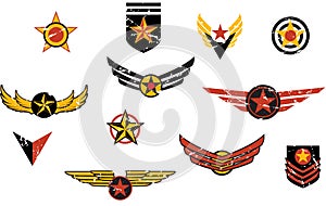 Fictional military emblems stripes photo