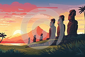 fictional representation of easter island landscape