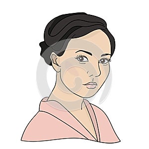 Fictional simple portrait of a girl