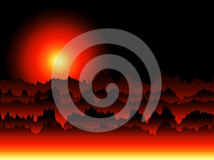 Fictional Sunrise Landscape