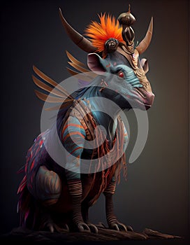 Fictive animal illustration. Generative AI