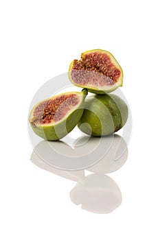 Ficus carica, fig fruit on white isolated background