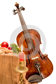 Fiddle to Christmas with candle