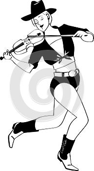 Fiddler girl dancing