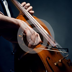 Fiddlestick in hand cellist