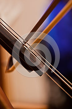 Fiddlestick on the strings bass