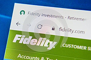 Fidelity.com Web Site. Selective focus.