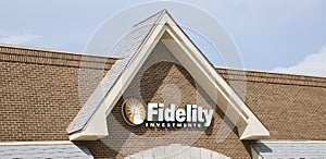 Fidelity Investments Sign on a Building