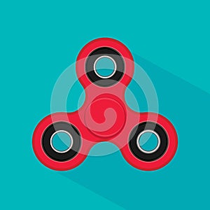 Fidget finger spinner stress, anxiety relief toy. Hand spinner icon on white background.