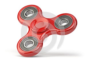 Fidget finger spinner stress, anxiety relief toy isolated on white backround.