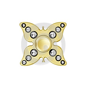 Fidget finger spinner stress isolated on white