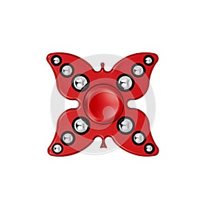 Fidget finger spinner stress isolated on white